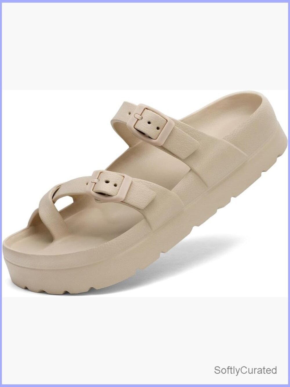 Womens Arch Support Platform Sandals Thick Soles Adjustable Buckle Ultra Cushion